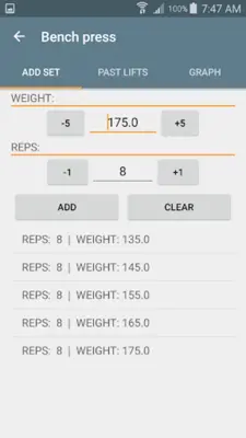 Lift Tracker android App screenshot 2